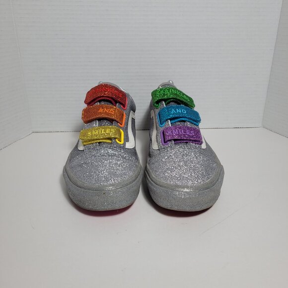 Vans Flour Shop Amirah Old Skool Rainbow Glitter Sneakers Unisex Men 8.5 Wm's 10 - Picture 3 of 13